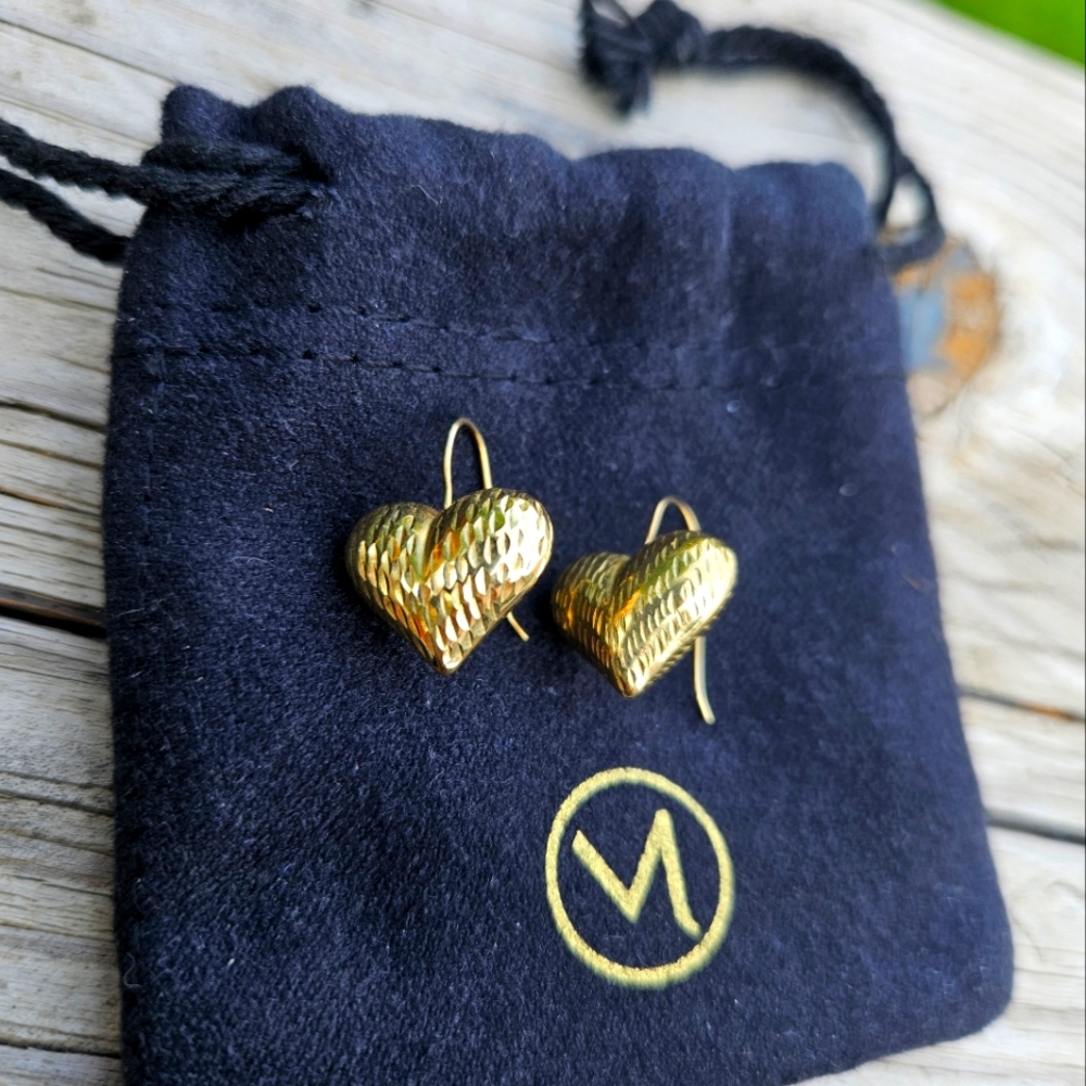 10k Puffy Heart Earrings